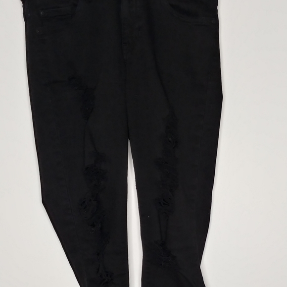 Women's guess jeans black distressed curvy fit  High Waisted - Picture 2 of 3